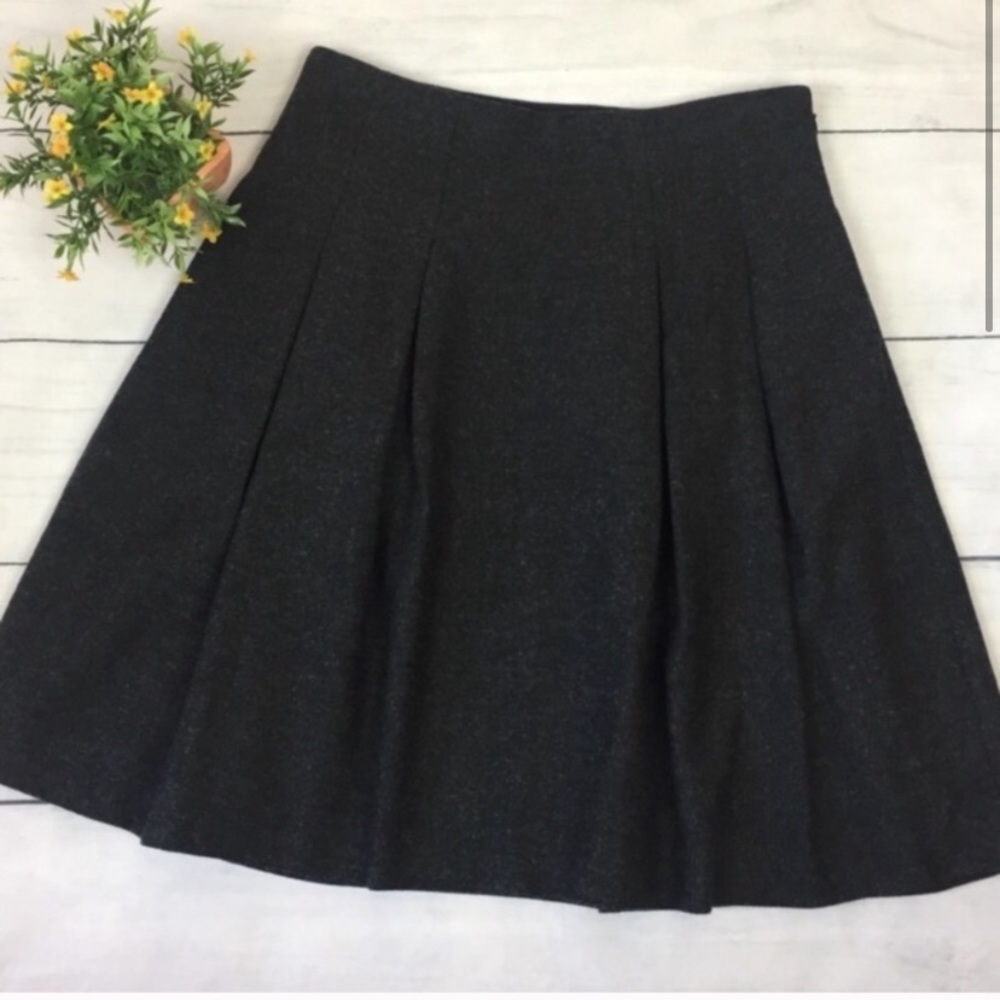 Madewell Gray Wool Blend Structured Pleated Skirt - image 3